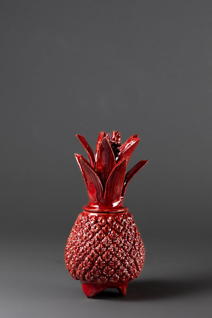 Red Enameled Piña Small