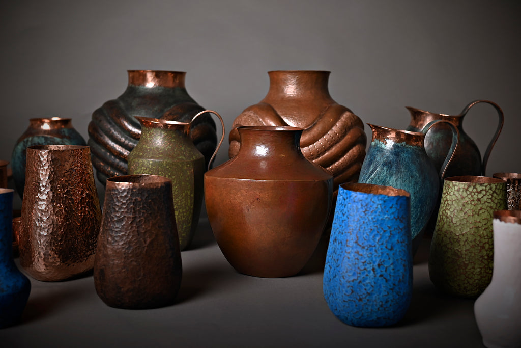 Mexican hand- hammered copper products. 