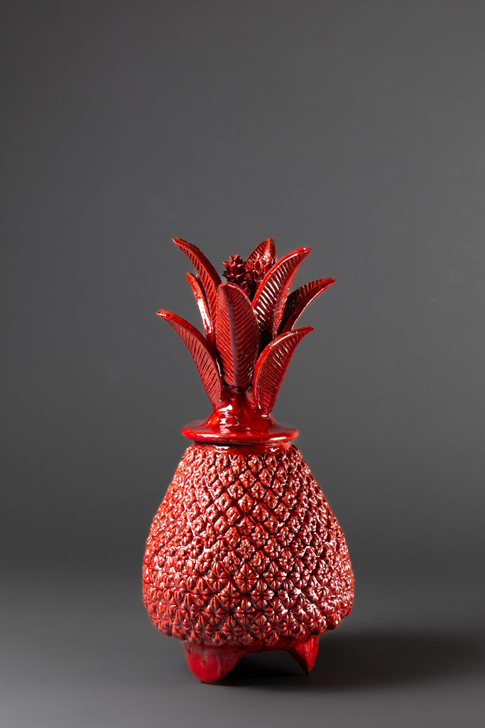 Red Enameled Piña Medium