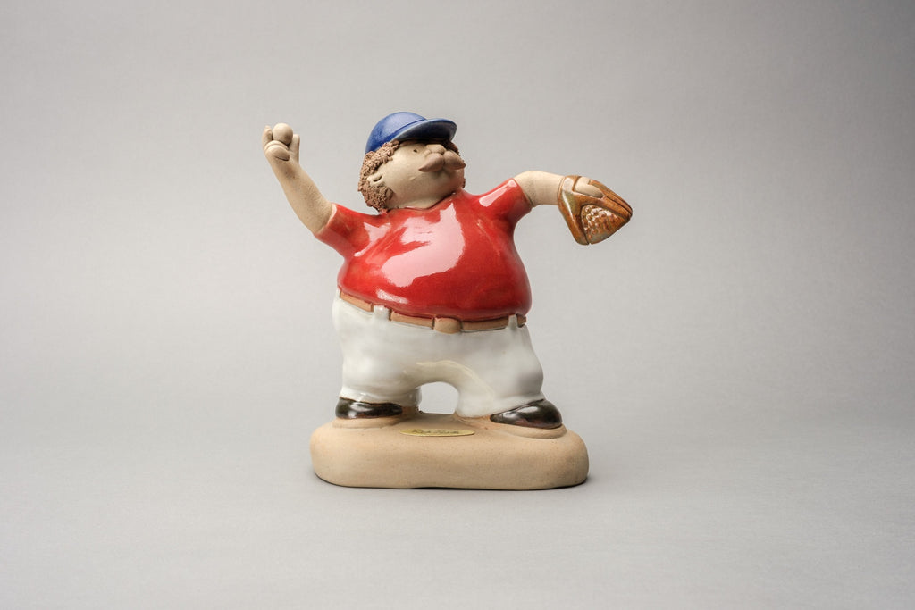 Baseball Player  – Handmade Ceramic Sculpture of a Baseball Player by Rodo Padilla